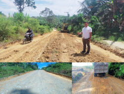 Laksanakan Program CSR PT. MM Lakukan Perbaikan Jalan Poros Desa Tanjung Beringin