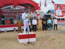 Upacara Peringatan HUT RI ke 77 Desa Palas Dipimpin Kepala Desa Palas  H. Samsari AS