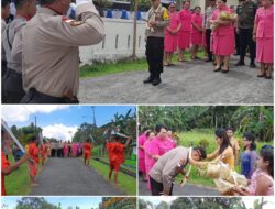 Kunker Perdana Kapolres Kepulauan Talaud Bersama Ibu Ketua Cabang Dan PJU di Polsek Rainis