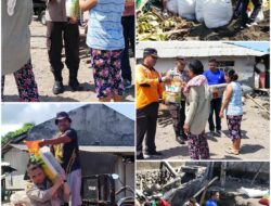 Polres Talaud Bersama Polsek Melong Perangkat Kecamatan Dan Warga Kerja Bakti di Lokasi Abrasi Pantai Desa Tarun