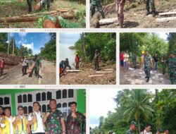 Karya Bakti Pembuatan dan Pemasangan Jembatan Darurat/ Baley Kodim 1312/Talaud di Hari Pertama