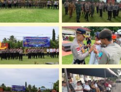 Kegiatan Apel Gelar Pasukan Operasi Mandiri Kewilayahan Keselamatan Samrat 2023 Polres Kepulauan Talaud