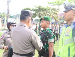 Polres Pelalawan laksanakan Apel Gelar Pasukan Operasi Keselamatan Lancang Kuning Tahun 2023.