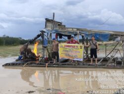 Quik Respon Presisi Polsek Benai Perihal Penertiban PETI di Desa Gunung Kesiangan Kecamatan Benai