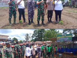 Dandim 1312 Talaud dan Danlanal Melonguane menanam pepaya di Lahan Koramil 1312-3/Beo