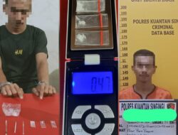 Komitmen Polres Kuansing Dalam Berantas Narkotika, Seorang Pria Warga Pangean Dibekuk Tim Mata Elang