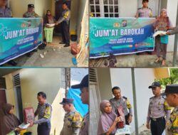 Jumat Berkah, Giat Rutin Polsek Kuantan Mudik Beri Bantuan Sembako Kepada Warga Kurang Mampu