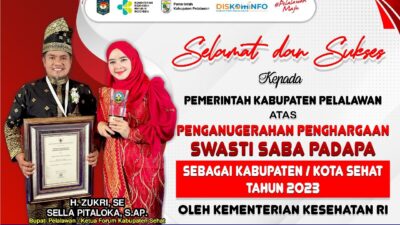 Bupati Pelalawan Terima Penghargaan Swasti Saba Kemenkes Tahun 2023