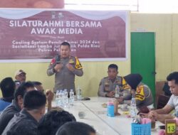 Ciptakan Pemilu 2024 Yang Aman dan Damai, Kapolres Pelalawan Gelar Cooffe Morning Dalam Rangka Cooling System Bersama Wartawan