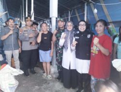 Polsek Pangkalan Kuras Bersama Koramil 04 dan Forkompimcam Sambangi Warga Terdampak Banjir