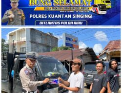 Sat Lantas Polres Kuansing Gelar Sosialisasi Program Bulan Angkutan Umum Berkeselamatan