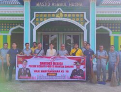 Sampena HUT Bhayangkara Ke 78 Polsek Cerenti Adakan Bakti Religi Di Masjid Asmaul Husna