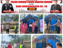 Kapolsek Singingi dan Bhayangkari Polsek Singingi Gelar Bansos Dalam Rangka Memperingati HUT Bhayangkara ke-78