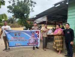 Polres Kuansing Gelar Minggu Kasih Pemberian Bansos di Desa Jake