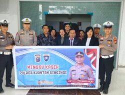 Sat Lantas Polres Kuansing Gelar Minggu Kasih di Gereja GPIB Efrata Sungai Jering