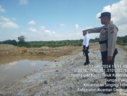 Polsek Singingi Hilir Lakukan Penertiban Terhadap Dugaan Penggunaan Alat Berat Untuk PETI di Desa Koto Baru