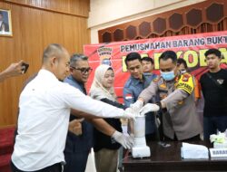Polres Kuansing Gelar Press Release Pemusnahan Barang Bukti Narkotika