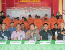 Press Release Polres Kuansing Ungkap Kasus Narkoba dan Pemusnahan Barang Bukti