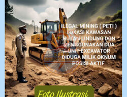 Ilegal Mining Skala Besar di Hutan Lindung, Dua Unit Ekskavator Diduga Milik Mario Kanit Tipiter Polres Kuansing