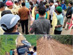 Jalan Rusak Tak Kunjung di Perbaiki, Warga Desa Tanjung Kuyo Geruduk PT SLS