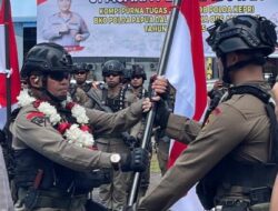 Usai Purna Tugas di Papua, AKBP Suwinto Bersama Tim Satbrimob Disambut Kapolda Kepri Riau