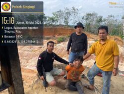 Polsek Singingi Ungkap Kasus Pertambangan Tanpa Izin (PETI) di Desa Logas Hilir, Satu Pelaku Diamankan