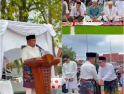 Sholat Idul Adha Dilapangan Mini Soccer Pangkalan Kerinci, Ini Sambutan Bupati H Zukri