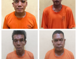 Polres Kuantan Singingi Amankan Empat Tersangka Kericuhan Operasi PETI di Desa Pulau Bayur Kecamatan Cerenti