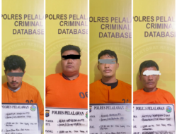 Opsmal Sat Narkoba Polres Pelalawan berhasil meringkus 4 orang tetsangka Pengedar Shabu.