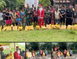Merajut Kasih Natal Bersama Yonif 121/MK, Cuaca dan Medan eksterem Tak Menghalangi Pengabdian di Tapal Batas RI–PNG.