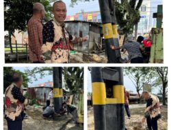 Dishub Pelalawan Pasang Portal di Jalan Said Hasim, Kendaraan Bertonase Besar Dibatasi